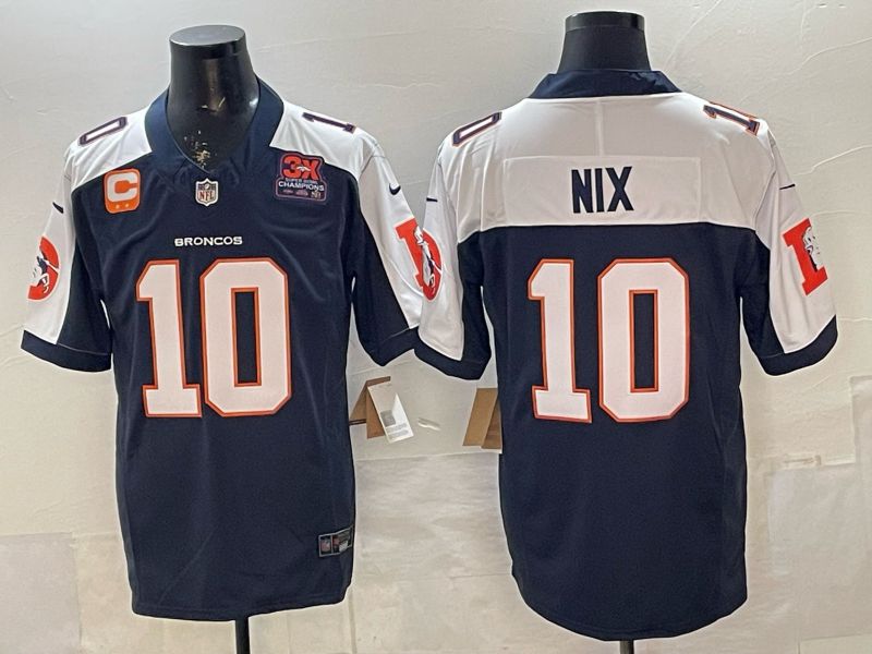 Men 2026 Denver Broncos #10 Nix blue white three generations Nike Limited NFL Jersey style 003-0